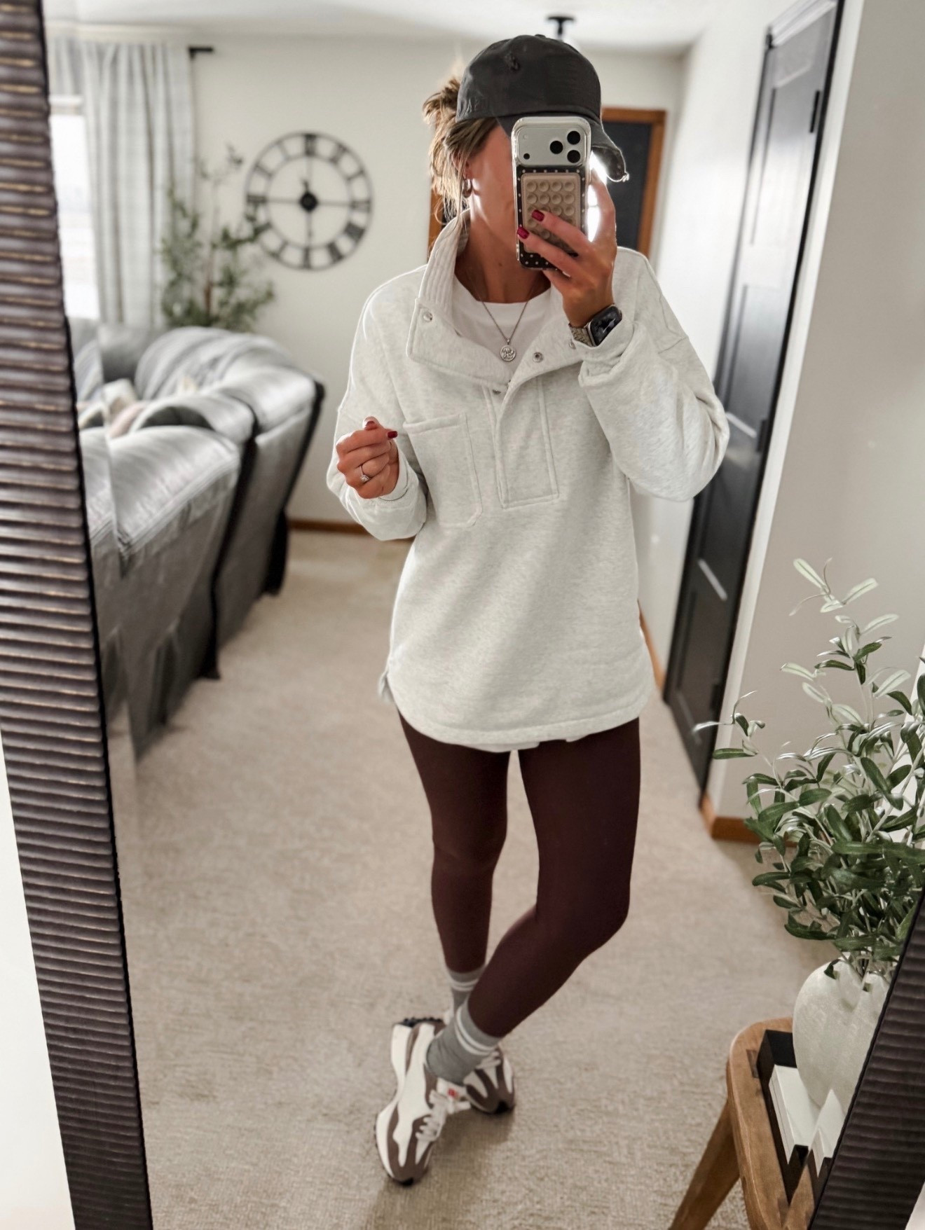 My uniform for January ❄️ 
Fleece lined leggings + comfy pullover. 
Leggings/ medium
Long sleeve / medium
Pullover / small 

#LTKSeasonal