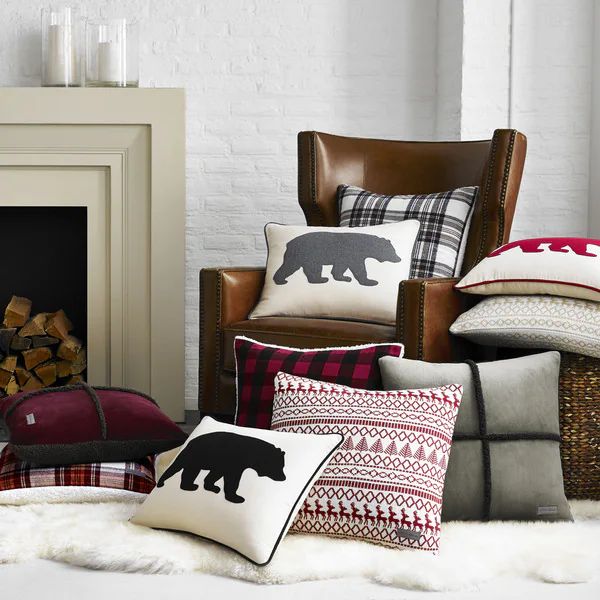 Eddie Bauer Bear Felt 3 Colors Decorative Pillows | Bed Bath & Beyond