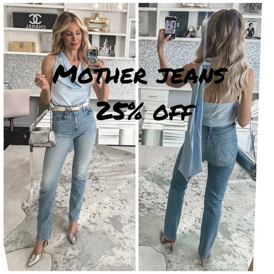 If you’re looking for great fitting spring denim, these Mother Rider jeans are so flattering with their high waist and tapered ankle. I’m wearing a 24 in the jeans and they fit TTS. Paired with a gorgeous ice blue halter top and cropped jacket for the perfect night-out look.  

 

#LTKootd #LTKOver40 #LTKSaleAlert
