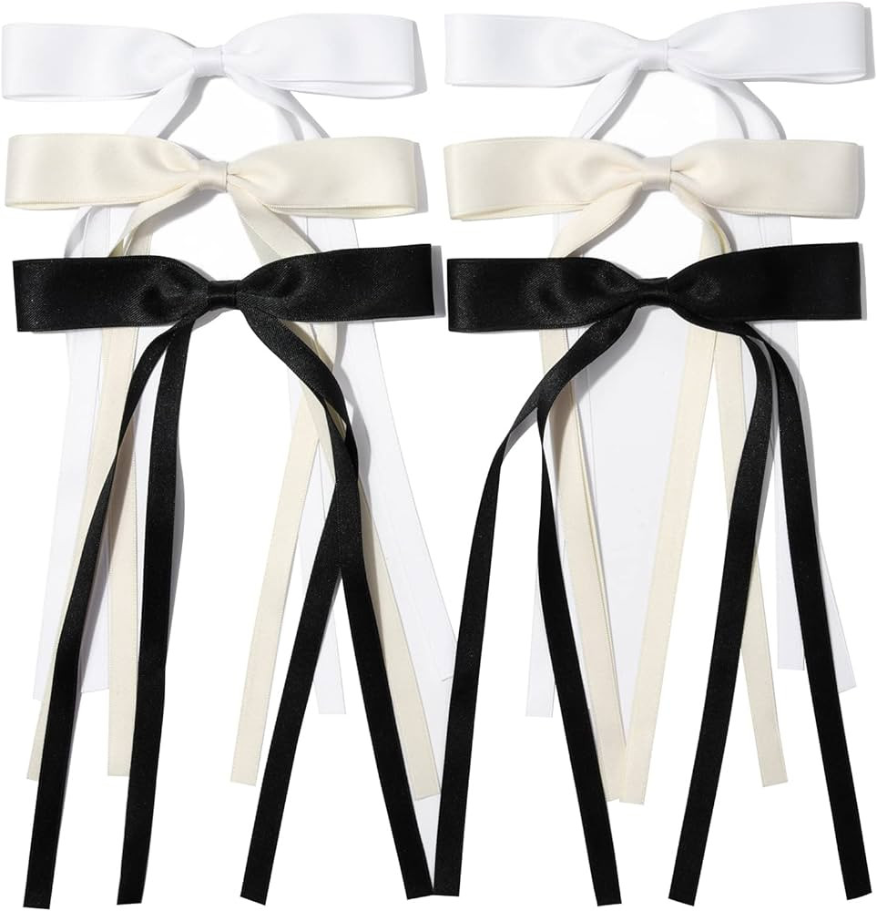 6PCS Hair Bows for Women Hair Clip Hair Tassel Hair Ribbon Ponytail Holder Accessories Slides Met... | Amazon (US)