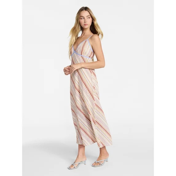 No Boundaries Striped Cami Maxi Dress, Women's XXS-XXL | Walmart (US)