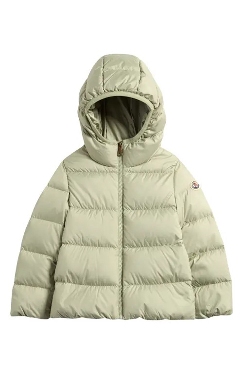 Moncler Kids' Beulah Hooded Down Puffer Jacket in Lime Green at Nordstrom, Size 12 | Nordstrom