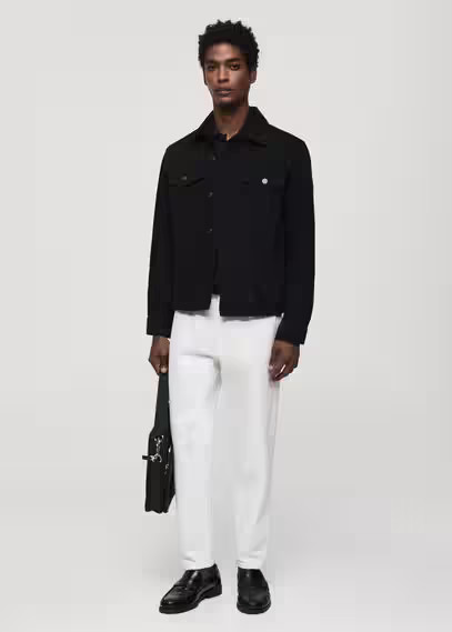 MANGO MAN - Pocketed denim jacket black denim - M - Men | MANGO (US)