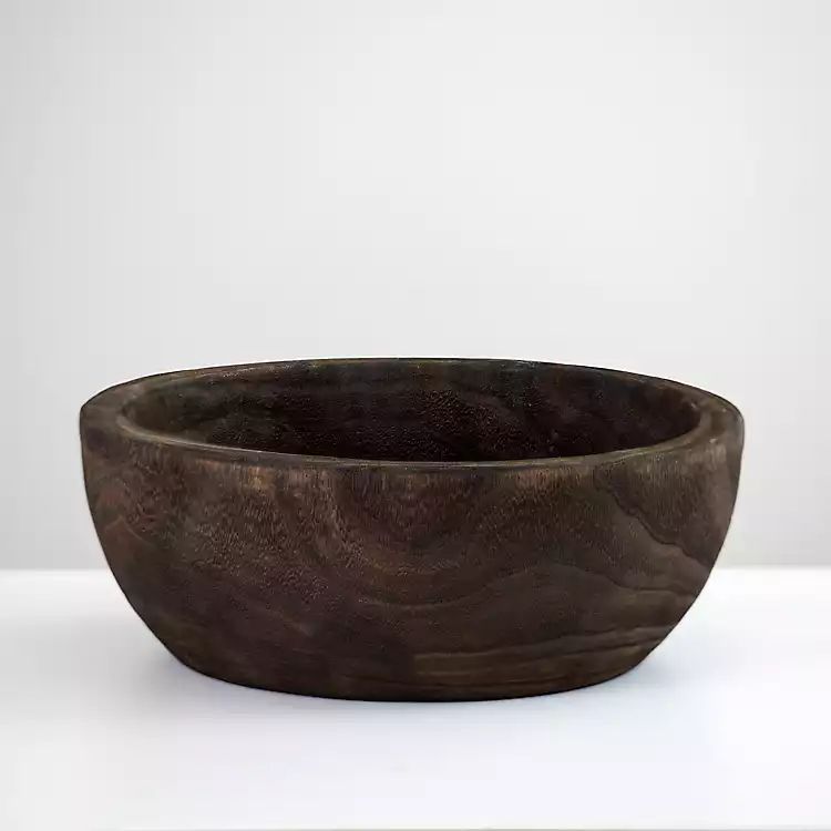 New! Black Paulownia Wood Bowl | Kirkland's Home