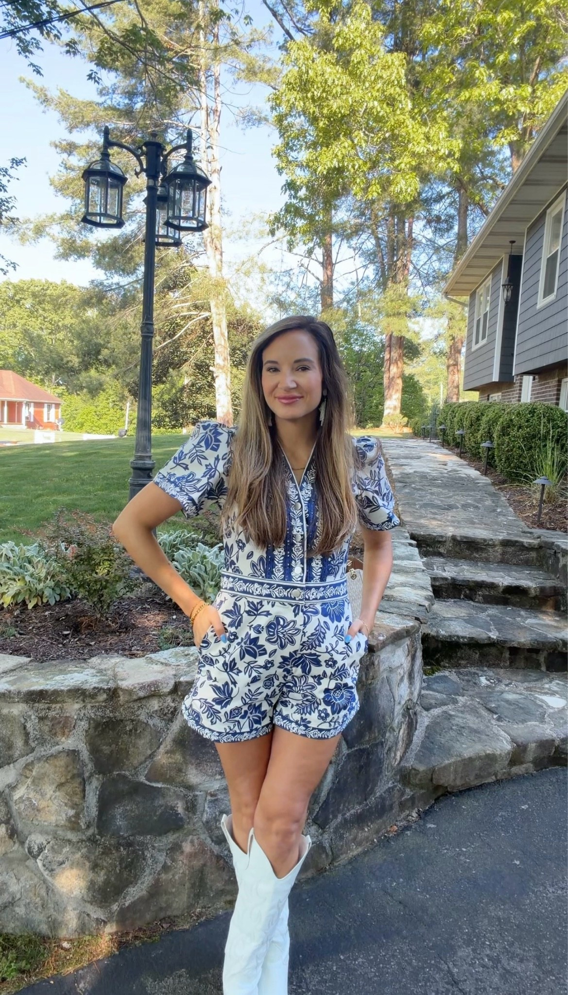 Pretty church outfit! Loving the blue and white denim romper

#LTKgrwm #LTKSeasonal #LTKootd