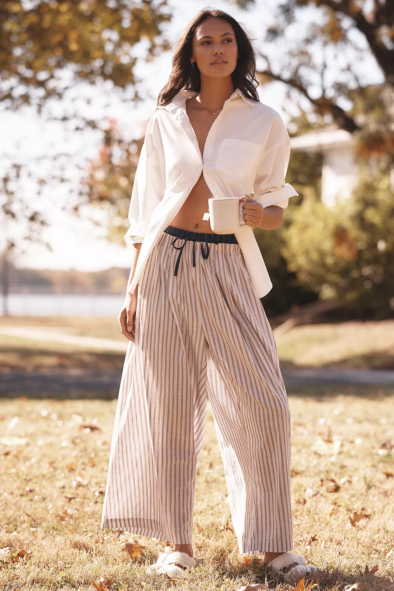 By Anthropologie Mixed Stripe Wide-Leg Pants | Anthropologie (US)