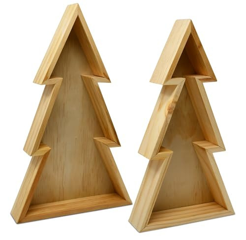 Gift Boutique Wooden Christmas Tree Trays – Set of 2 Nested Decorative Serving Trays for Holiday Parties, Snacks, Appetizers, and Festive Table Display | Amazon (US)