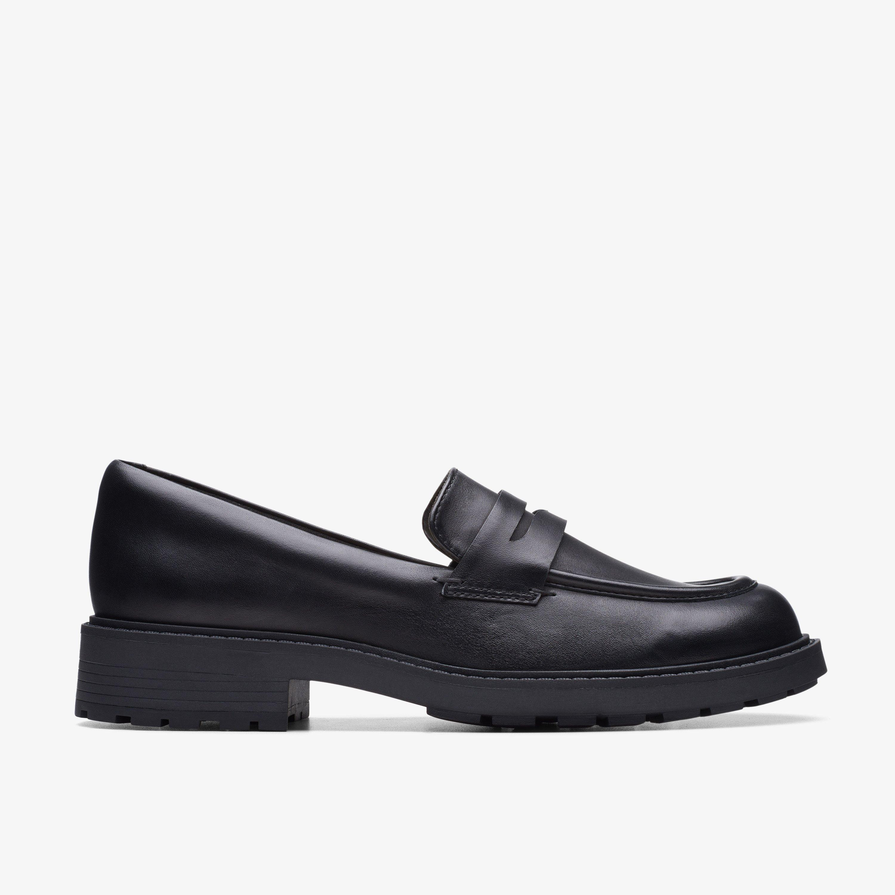 Women Orinoco2 Penny Black Leather Shoes | Clarks US | Clarks (US)