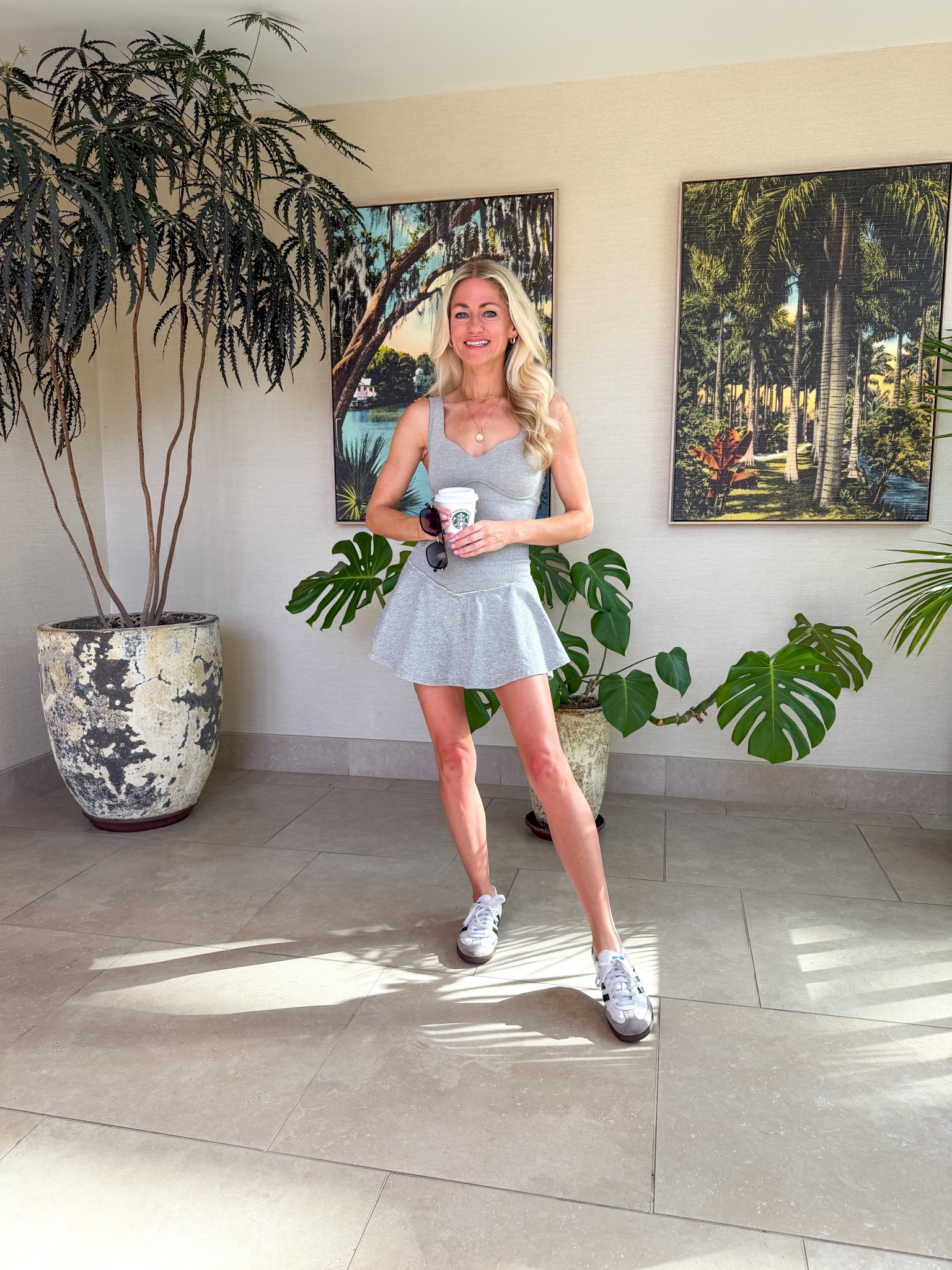 French Terry athletic set from Target! Sweetheart neckline with removable padding and ribbed detailing. Skirt is high waisted with built in shorts. If you are petite, it is a minimal cropped look. 

#LTKgrwm #LTKfitnessgoals #LTKootd