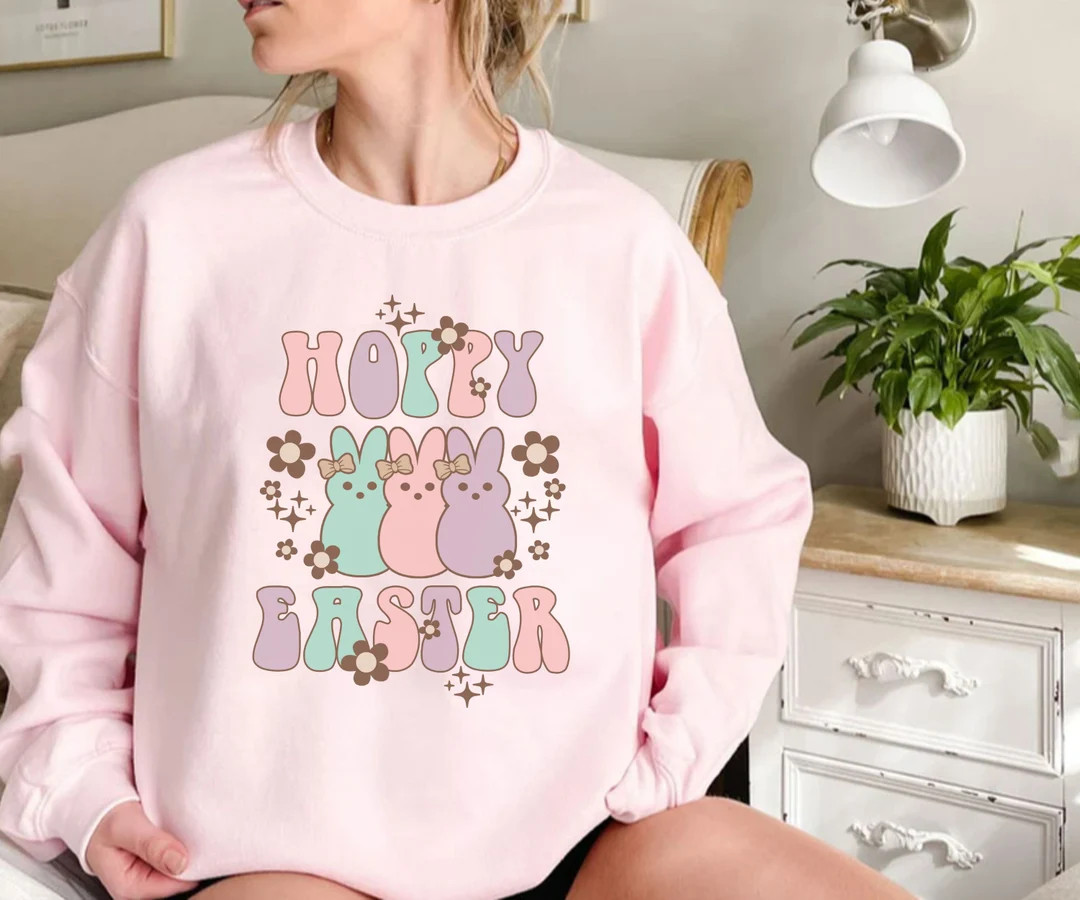 Retro Easter Sweatshirt, Easter Sweatshirt Women, Easter Bunny Sweatshirt, Easter Party Sweatshir... | Etsy (US)