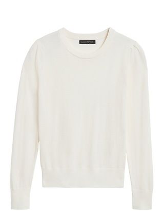 Petite Washable Merino Puff-Sleeve Sweater | Banana Republic (US)