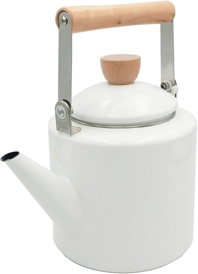 Keypro Enamel on Steel Tea Kettle, 1.7-Quart Maximum Safe Capacity, Cylindrical Shape with Wood H... | Amazon (US)