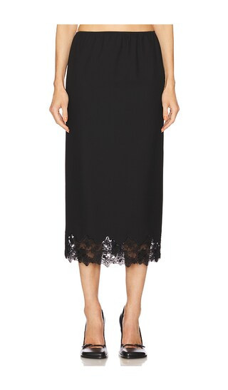 Helsa Suit Midi Skirt With Lace in Black. | Revolve Clothing (Global)