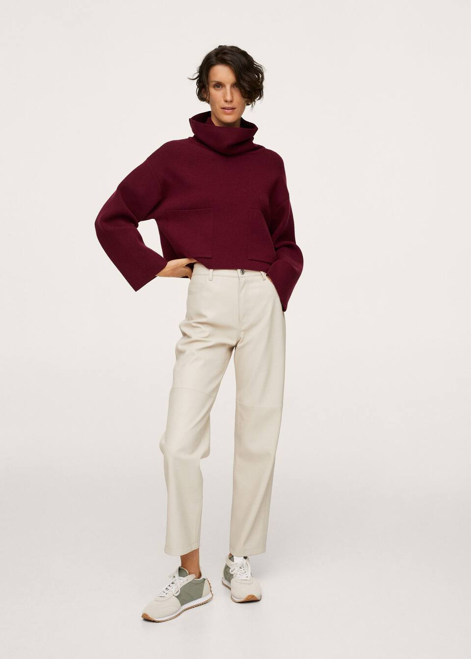 Funnel neck knit sweater | MANGO (US)