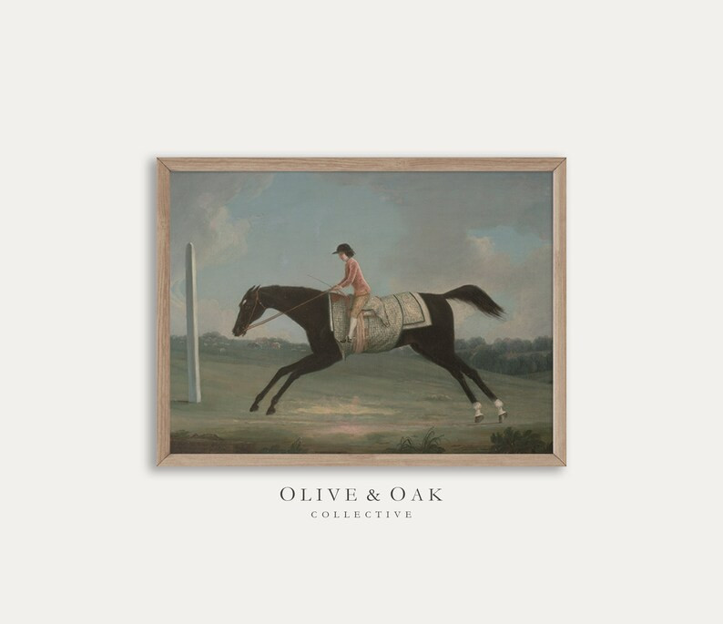 Vintage European Painting / Nursery Horse Print / Antique Oil - Etsy | Etsy (US)