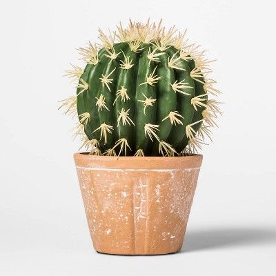 8.6" x 5.1" Artificial Cactus Arrangement in Terra Cotta Pot Green/Red - Threshold™ | Target