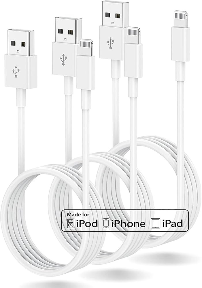 3ft iPhone Charger Apple MFi Certified, Apple Lightning to USB Cable 3 Feet,Fast Apple Charging C... | Amazon (US)
