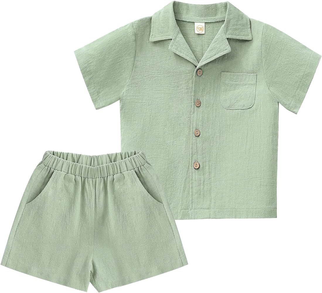 Amazon.com: XMWEALTHY Toddler Baby Boy Summer Clothes Color Block Short Sleeve Button-down Shirt ... | Amazon (US)