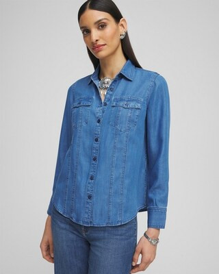 Denim Split Cuff Pocket Shirt | Chico's