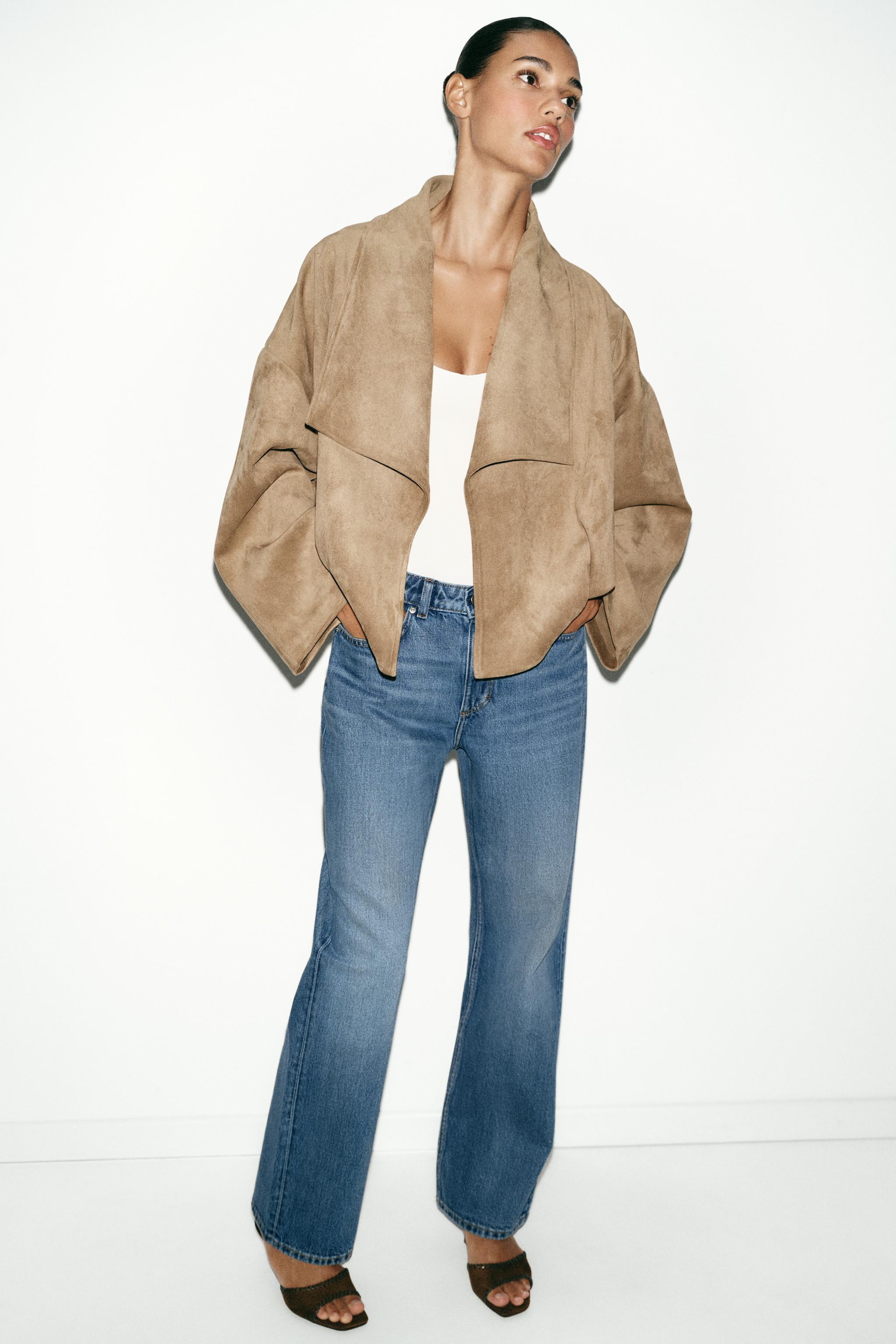 FAUX SUEDE WRAP JACKET | Zara US