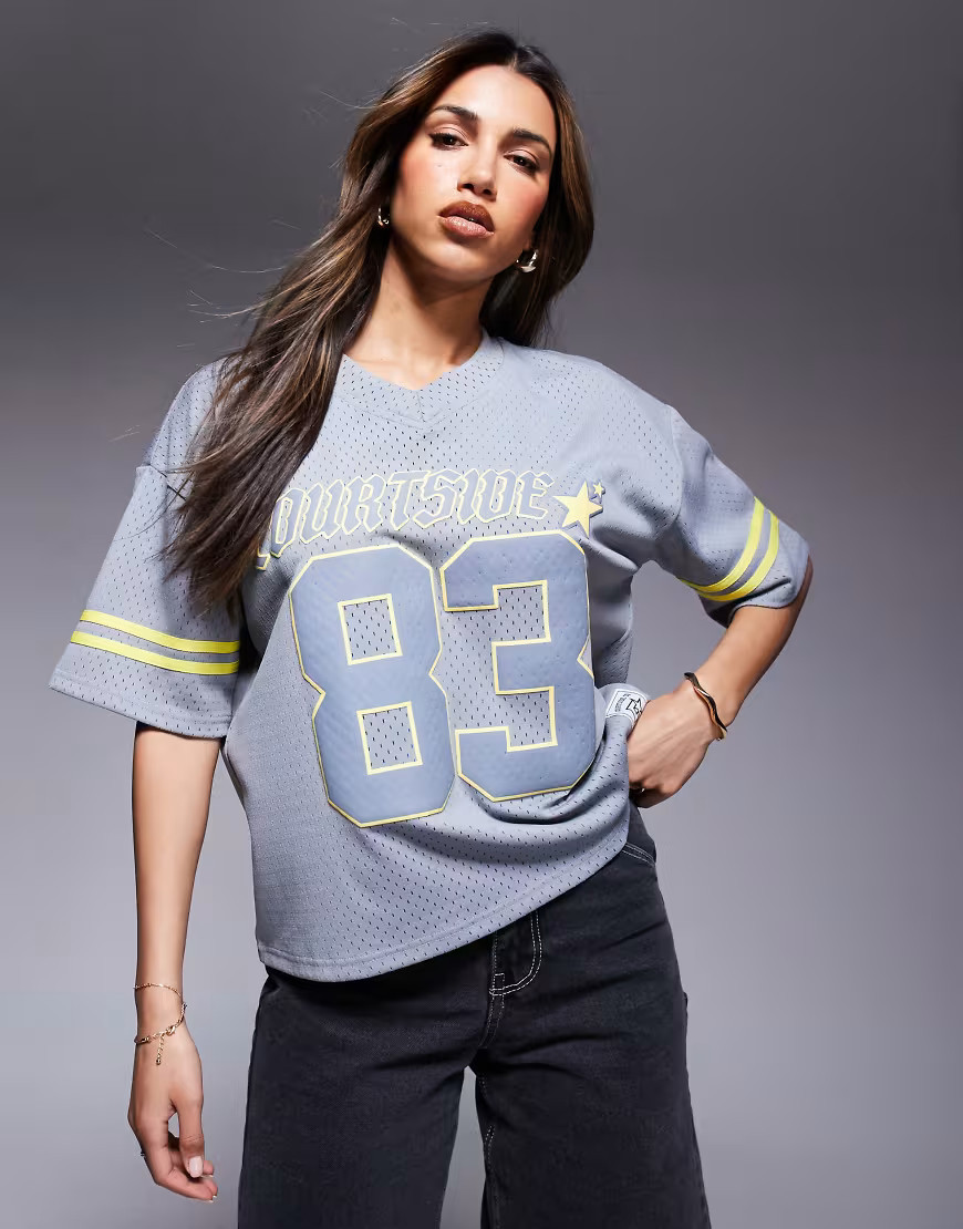 Courtside sports top with contrast stripe detail in dark grey | ASOS (Global)