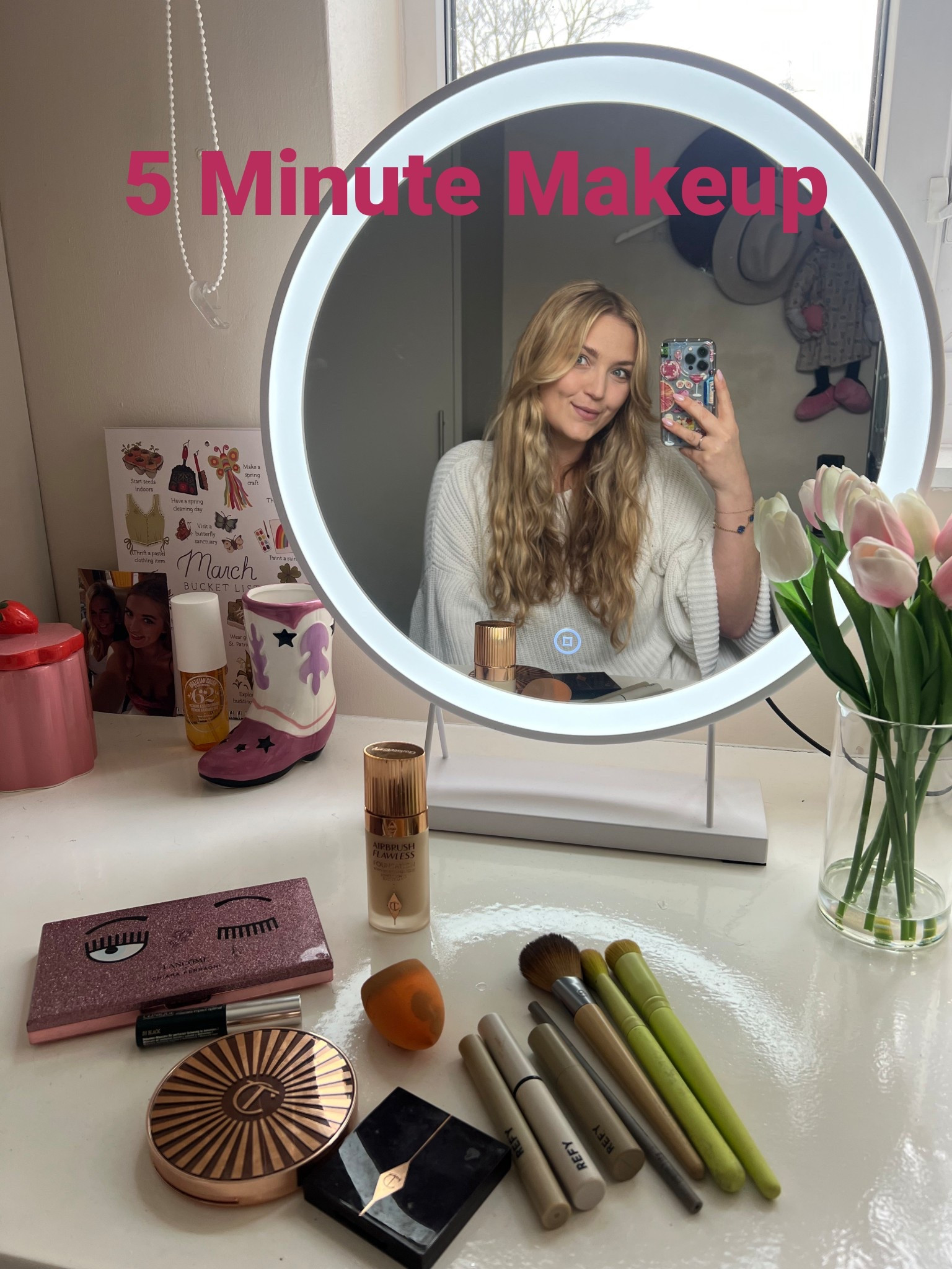 My 5 minute makeup routine 🌷💖 for someone who is absolutely not a makeup expert! #ltkmakeup #ltkbeauty 