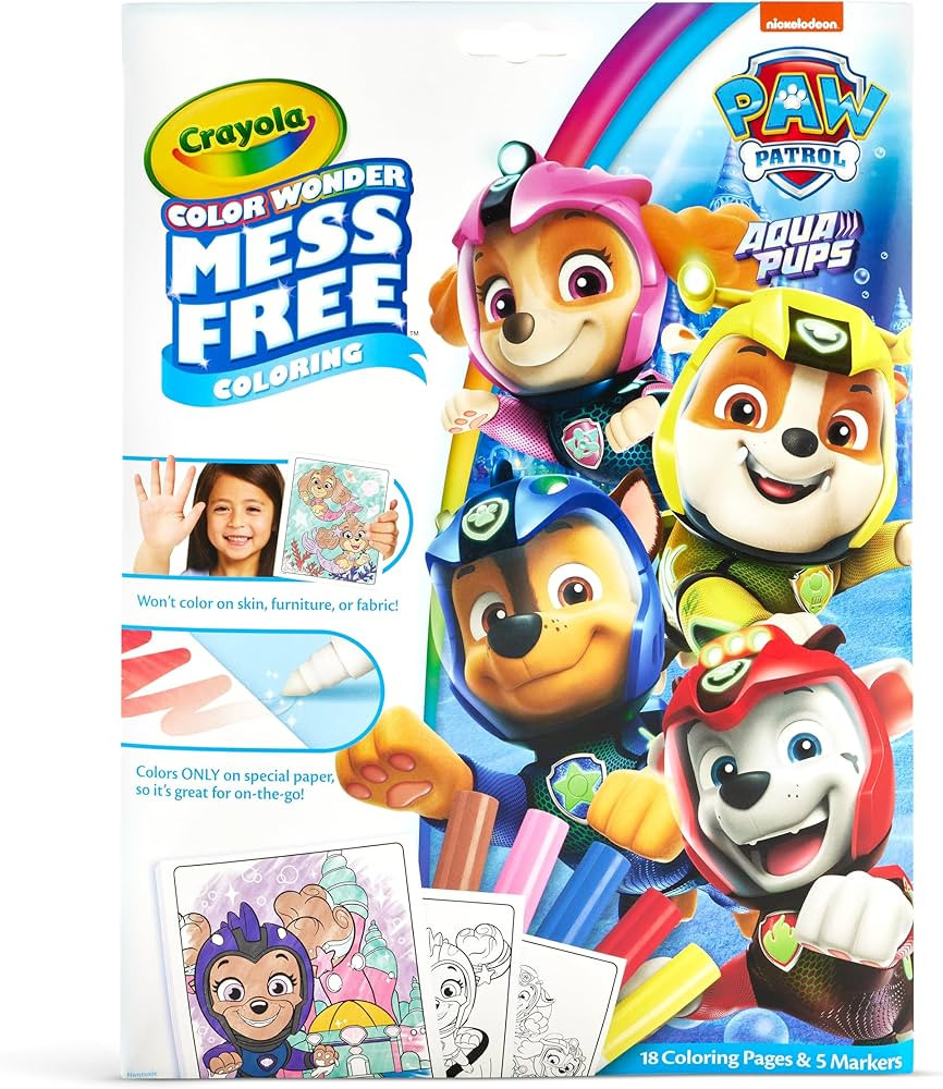 Crayola PAW Patrol Aqua Pups Color Wonder Coloring Set, Mess Free Coloring Pages for Toddlers, Tr... | Amazon (US)