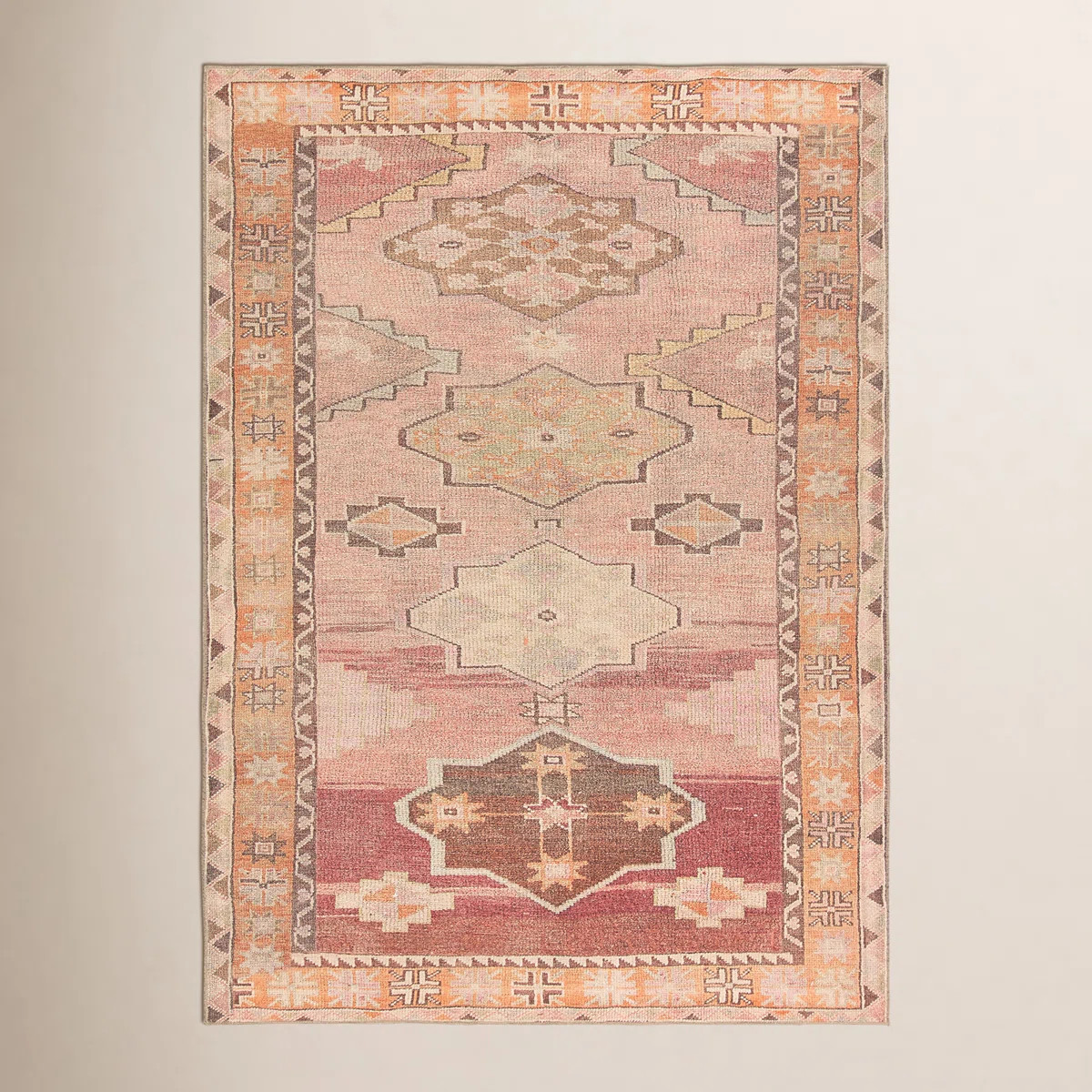 Debary Machine Washable Performance Orange/Pink/Brown Rug | Birch Lane