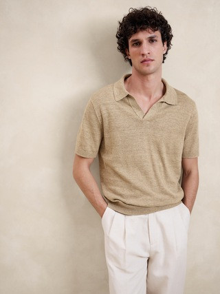 Giorgio Linen-Cotton Sweater Polo | Banana Republic (US)