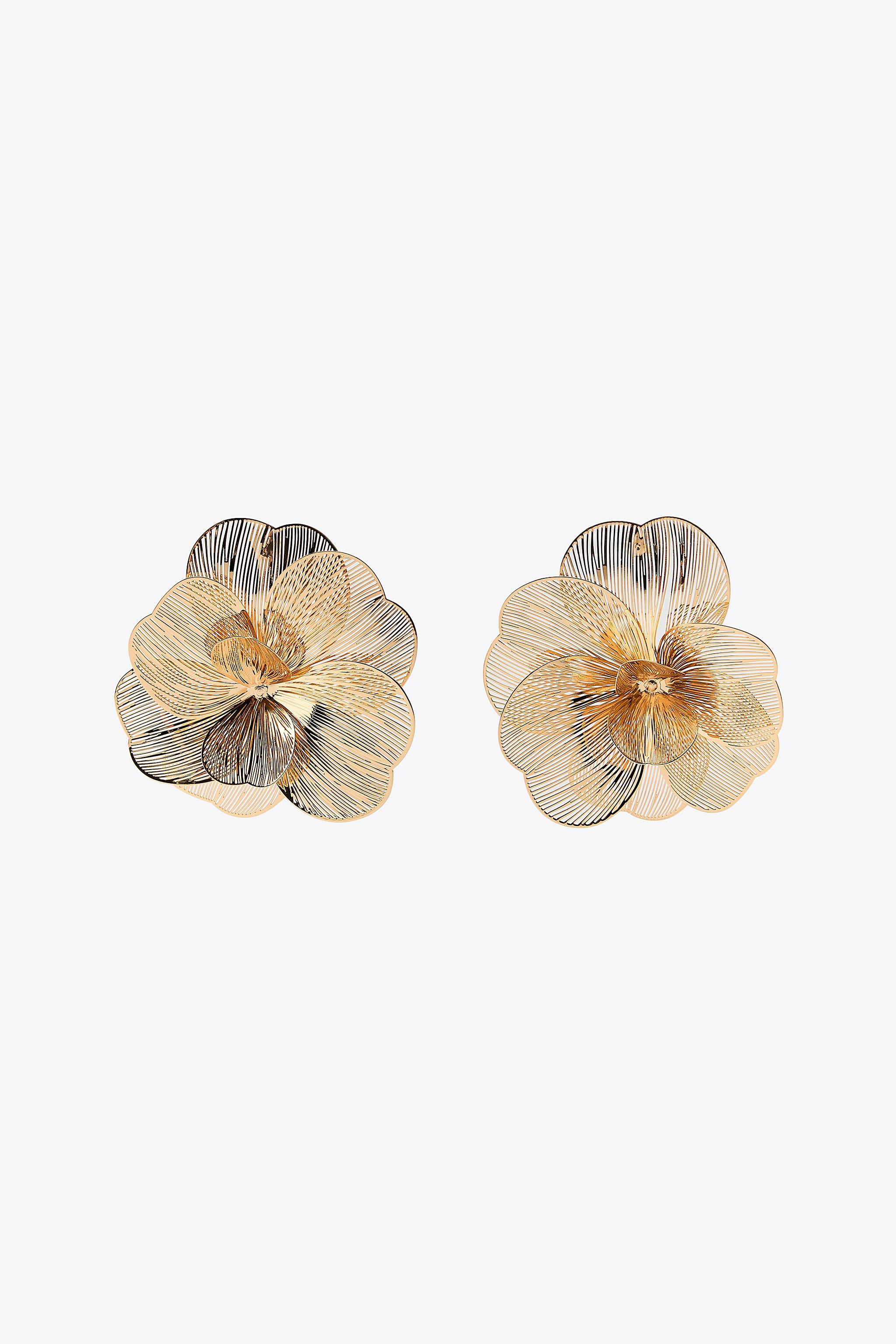 RAISED FLOWER EARRINGS | Zara UK