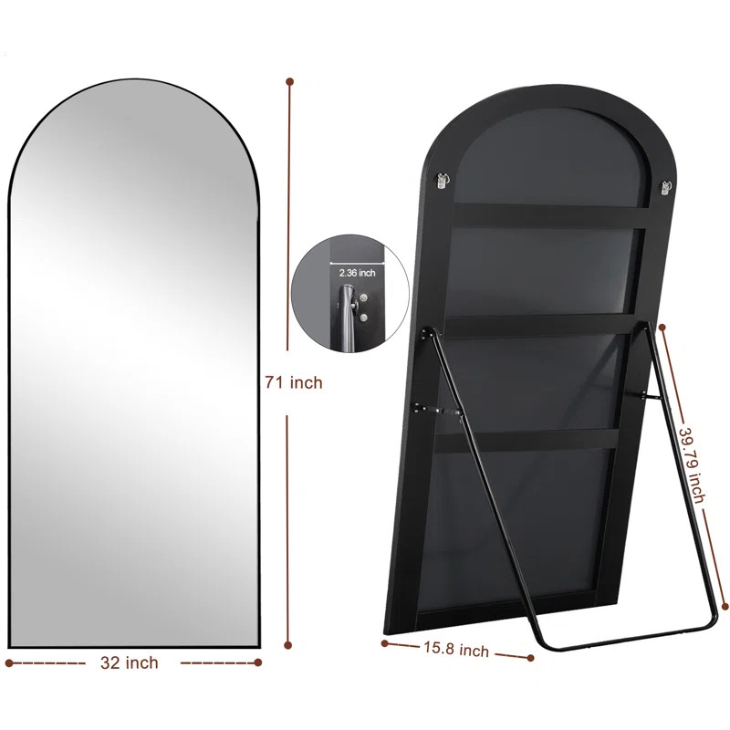 Leeron Oversized Arch Solid Wood Floor Mirror with StandByLatitude Run®4.6Rated 4.6 out of 5 sta... | Wayfair North America