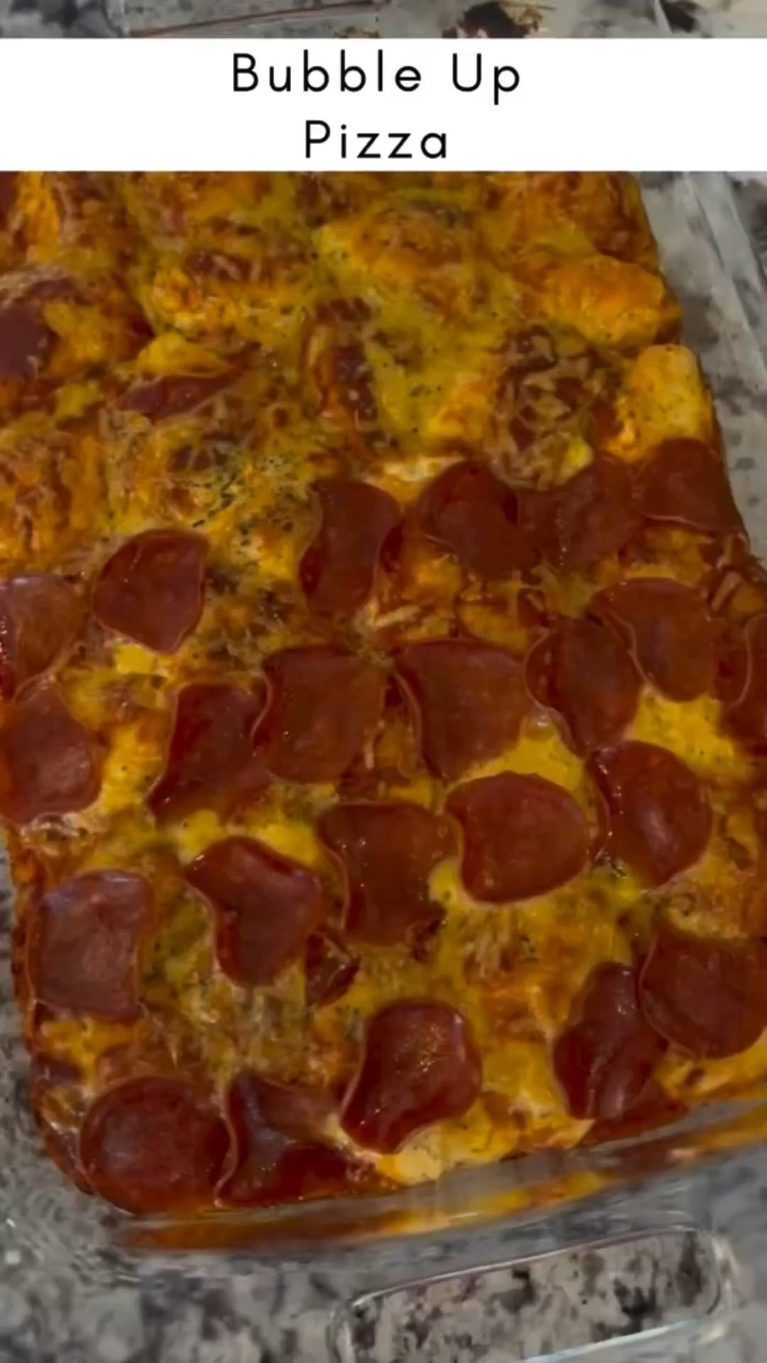 Easy pizza recipe 🍕 
Instructions: 
- Quarter 1 tube of biscuit dough and spread out evenly in greased 9x13 dish
- Pour 1 jar (15 oz) of pizza sauce on top
- Sprinkle with 2 c of cheese, top with pepperonis (add any additional toppings)
- Season with Italian seasoning
- Cook at 350 degrees for 30-35 mins
Serve & ENJOY 🤌
#easydinners #easyrecipe #easymeals #easyfamilymeals #easymealideas

#LTKmomlife #LTKKids #LTKfoodie