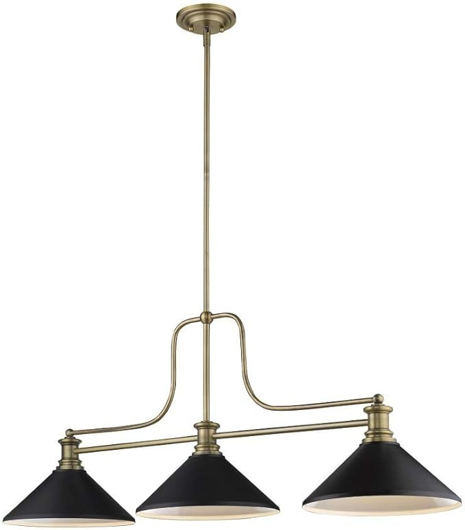 Z-Lite 725-3HBR-MMB 3 Light Chandelier, Heritage Brass | Amazon (US)