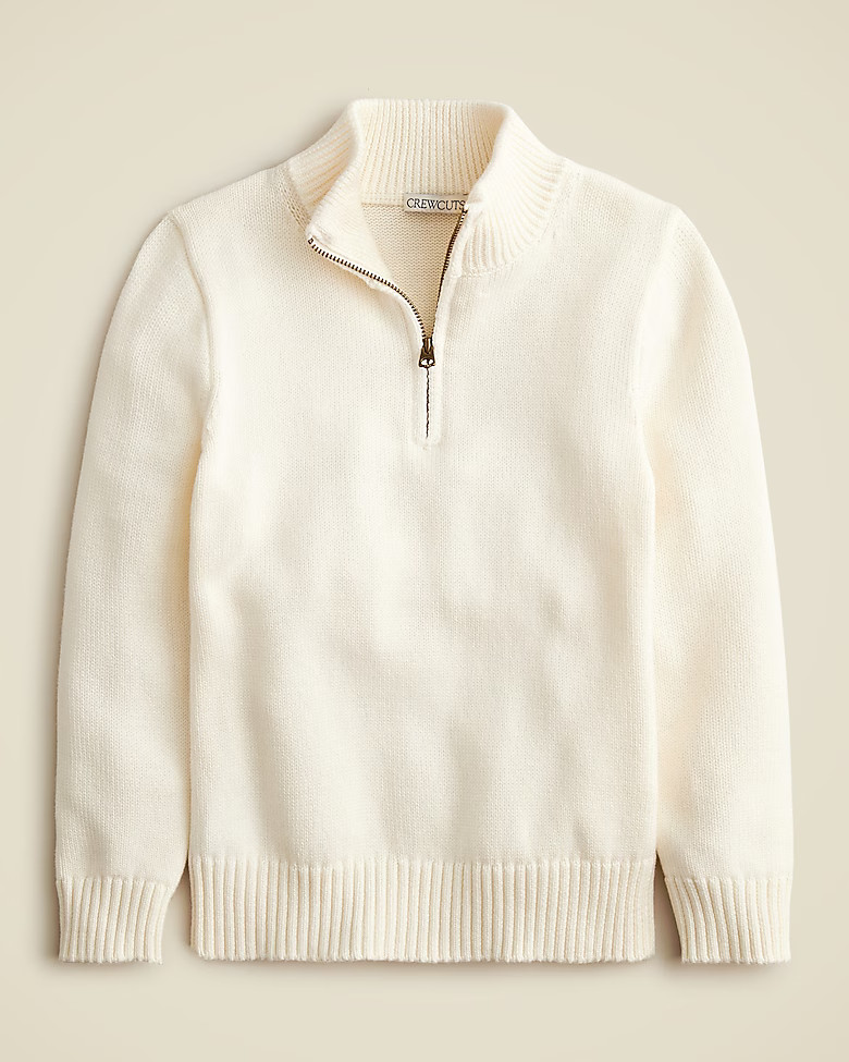 Kids' heritage cotton half-zip sweater | J. Crew US