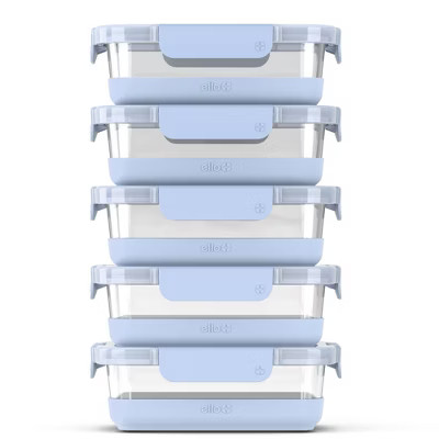 Ello 10pc Glass Meal Prep Food Storage Container Set Blue | Target