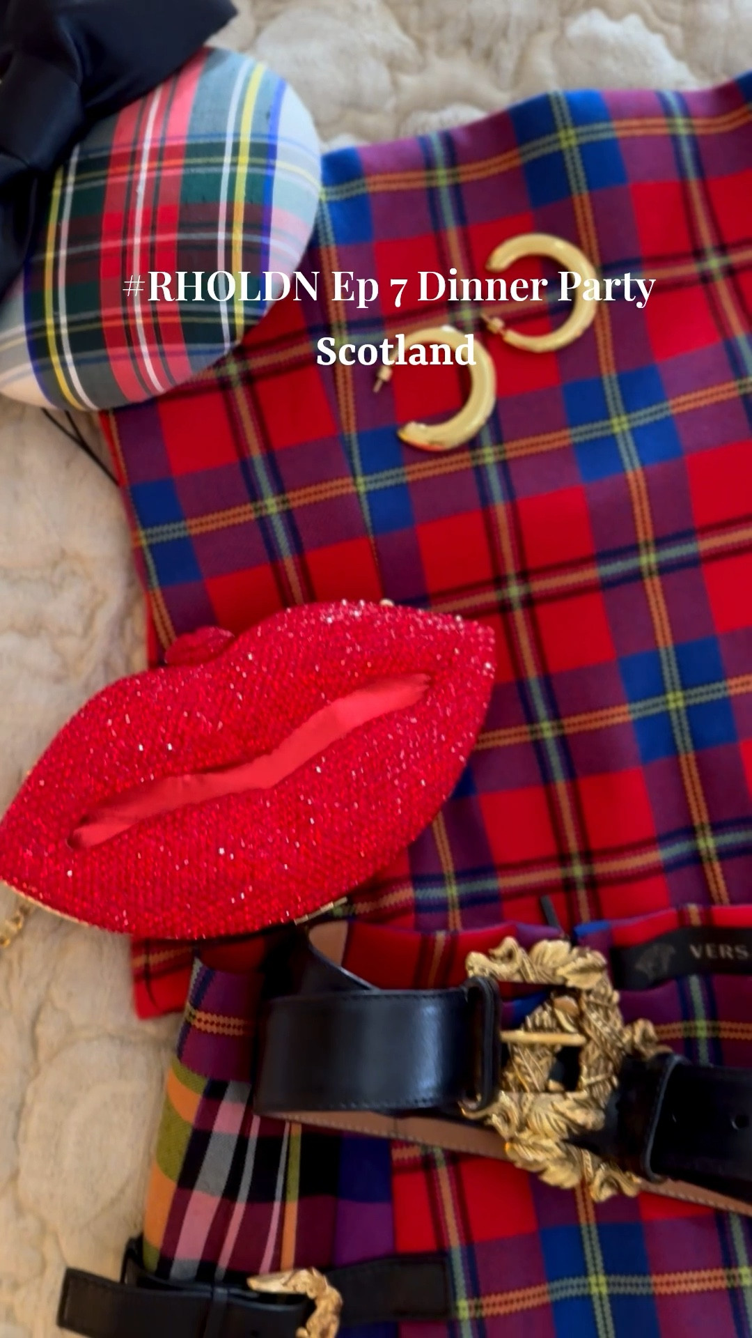 #RHOLDN Ep 7 Dinner party tartan outfit! 

The Real Housewives of London girls go to Scotland for their away trip! 

Skirt & corset top: Vintage Versace, sourced via Wear Ltd

Belt: Versace 

Lips Bag: Butler & Wilson

Hat: @ilihats Ili Hats 

Shoes in episode: Jimmy Choo 

#LTKpartywear #LTKluxury #LTKdresses