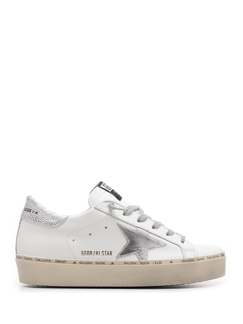 Golden Goose White And Silver hi Star Sneakers | Italist.com US