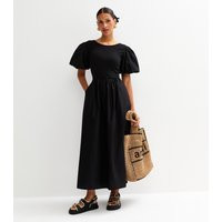 Women's Black Contrast Skirt Midi Dress New Look | New Look (UK)