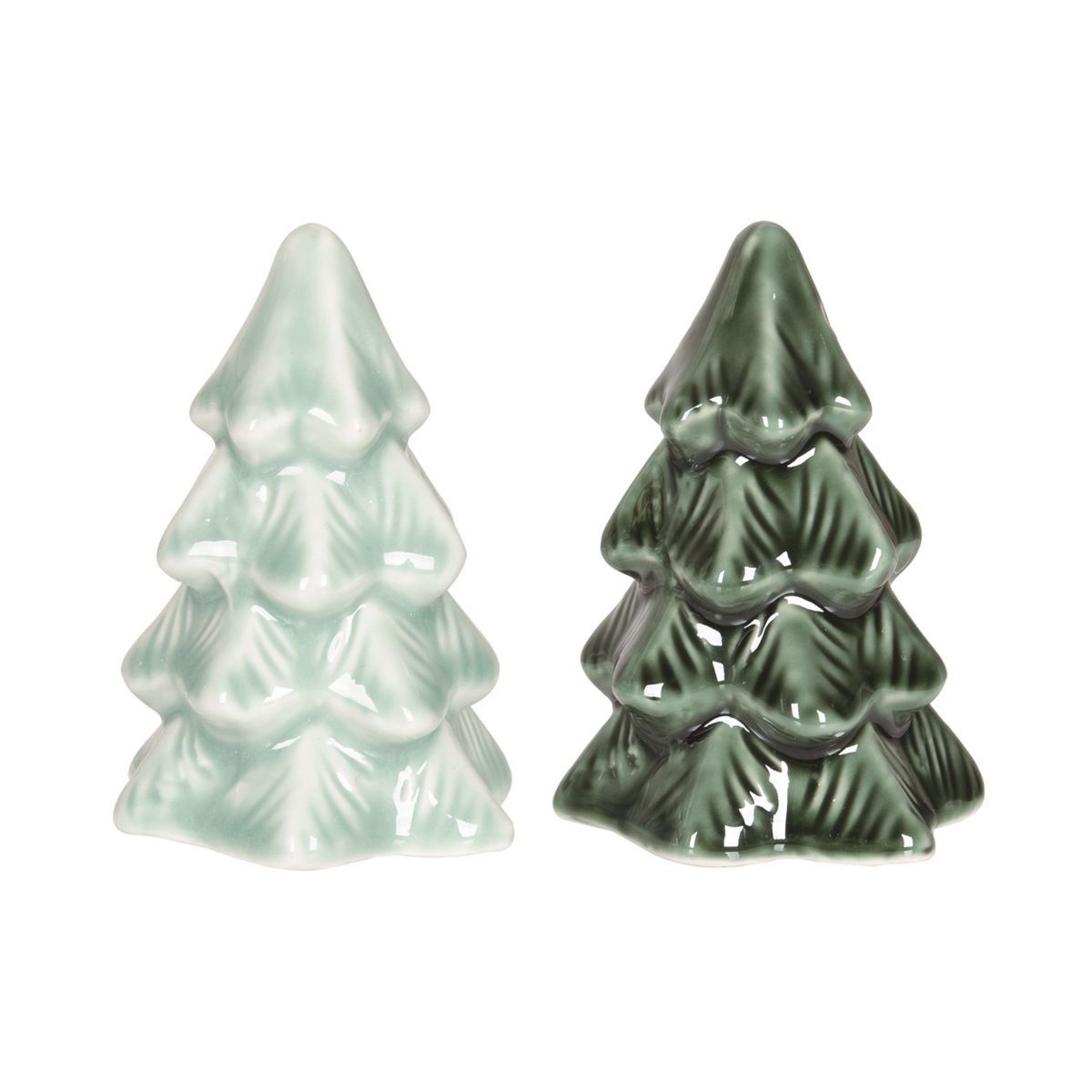 Transpac Ceramic 4.2 in. Multicolor Christmas Iridescent Salt and Pepper Shakers Set of 2 | Target