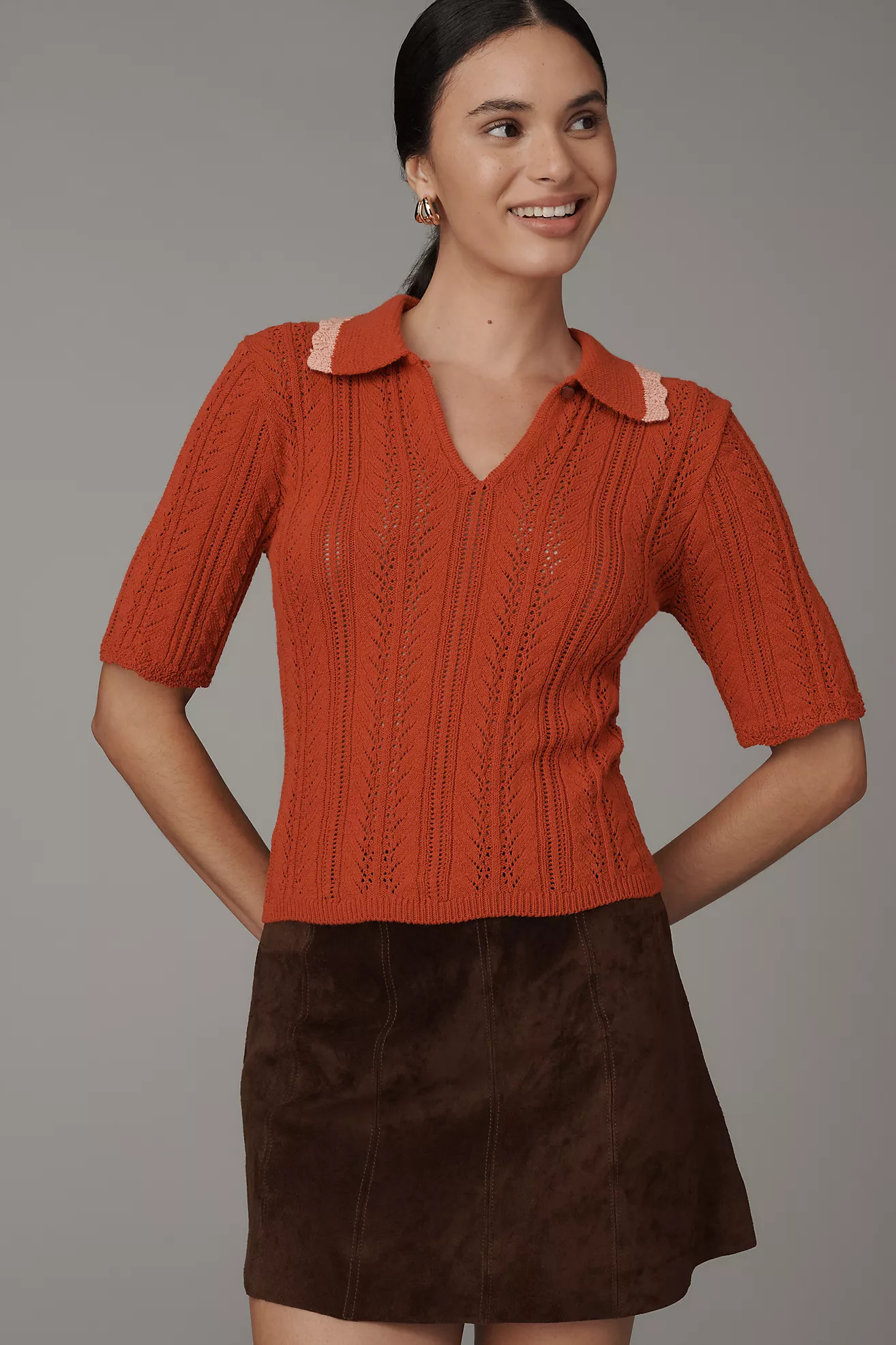 Scotch & Soda Pointelle Short-Sleeve Sweater | Anthropologie (US)