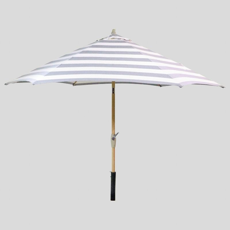9' Round Cabana Stripe Patio Umbrella - Light Wood Pole - Threshold&#153; | Target