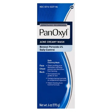 PanOxyl Creamy Acne Wash 4% Benzoyl Peroxide | Walmart (US)
