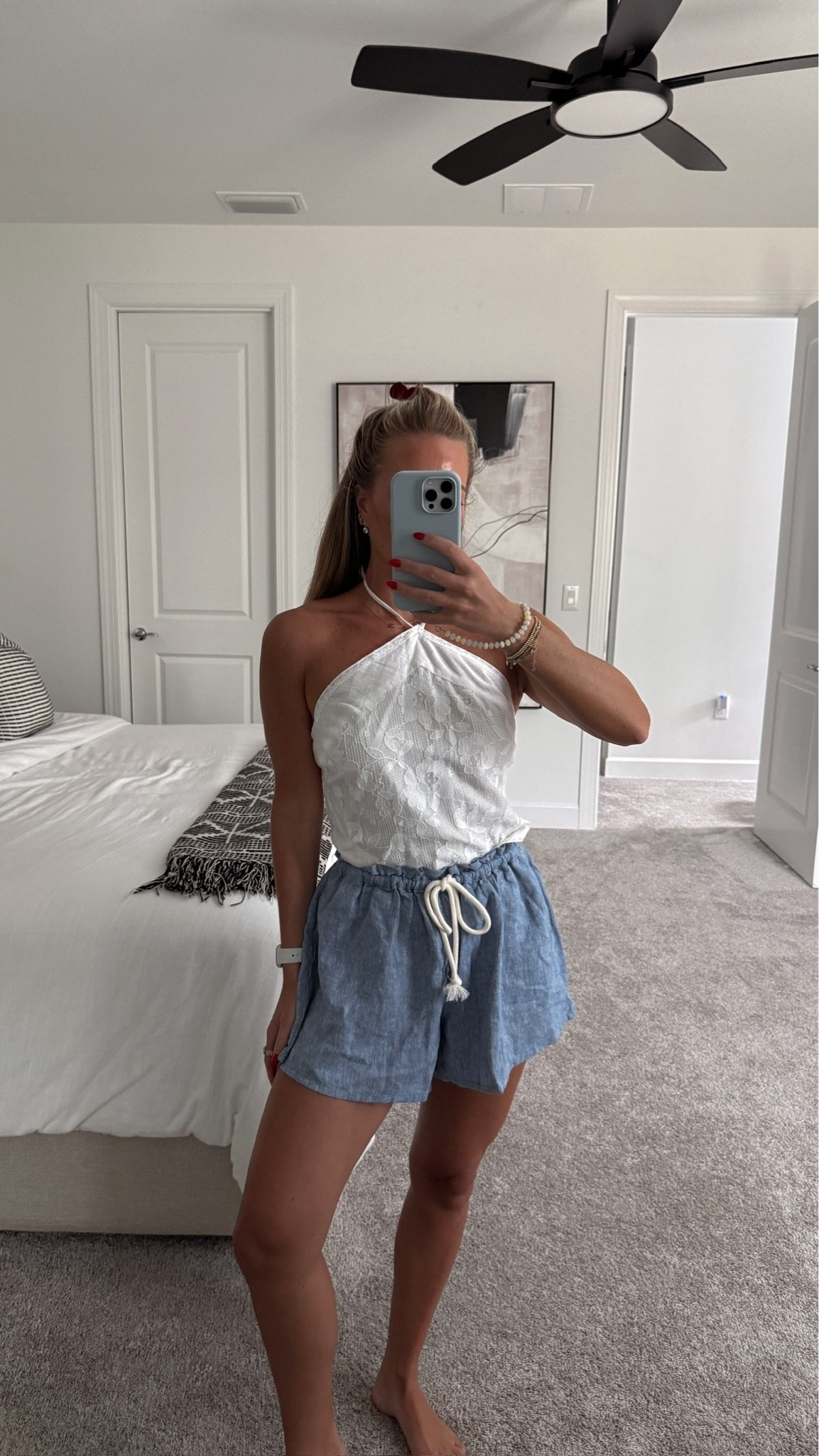 Loving this lace scarf halter top paired with the comfiest linen shorts from @Target 

Wearing S in both 

Americana summer, New England summer, linen pull-on shorts, white halter top, Target Wild Fable, summer basics, clean girl aesthetic, elevated basics, summer wardrobe, casual summer outfit, OOTD, affordable fashion

#LTKootd #LTKSeasonal