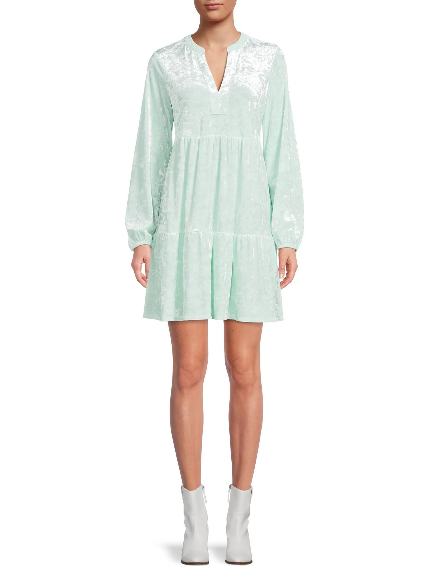 The Get Women's Velvet Tiered Dress | Walmart (US)