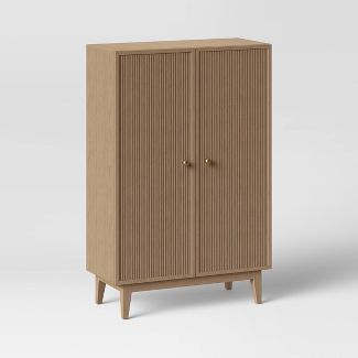 52" High Wells 2 Door Storage Cabinet Light Brown - Threshold™ | Target