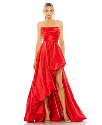 Mac Duggal Women's Strapless Ruched High Low Gown - Macy's | Macy's