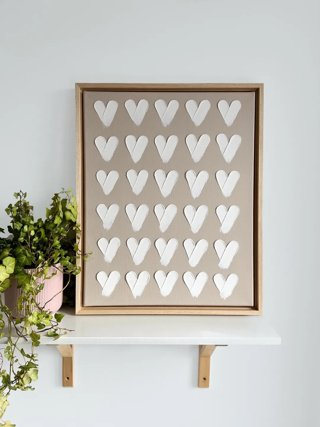 Beige Heart Wall Art, Textured Love Painting, Neutral Nursery Decor 3D Plaster Hearts - Etsy | Etsy (US)
