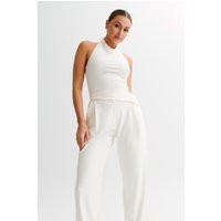 Federica Slinky Halter Neck Top - Ivory | MESHKI US