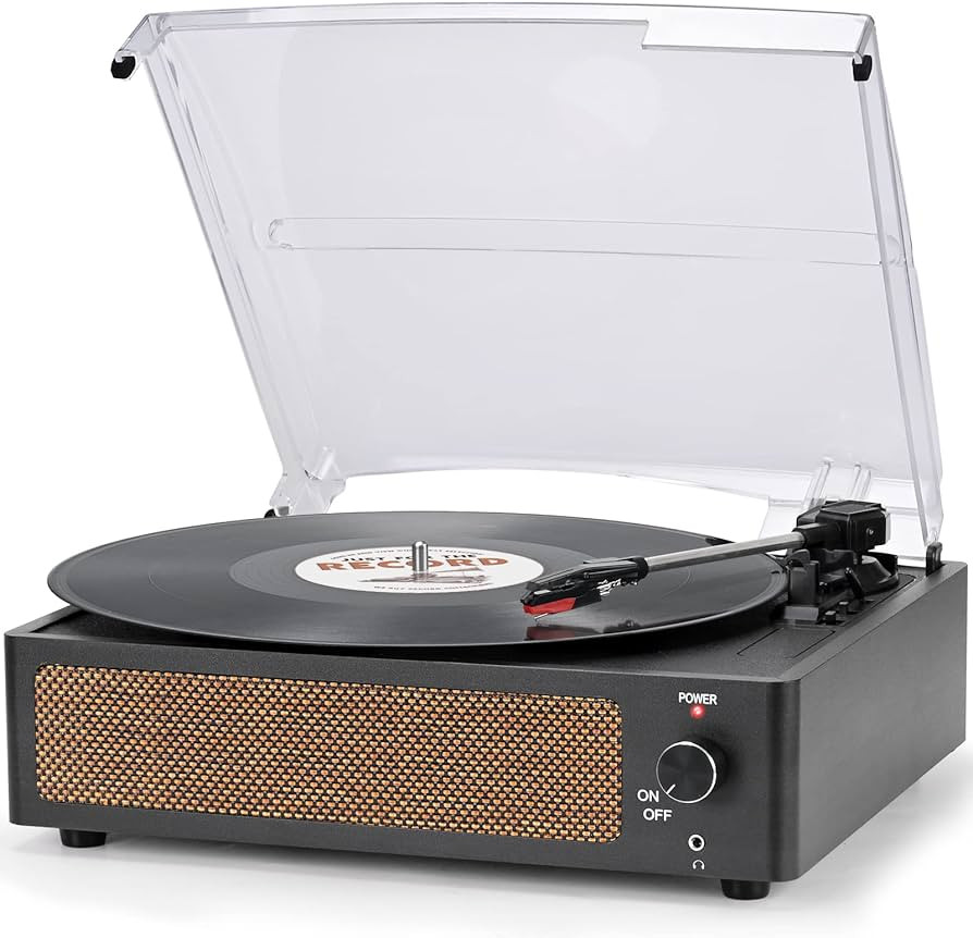 Record Player with Speaker Vintage Belt-Driven Turntable Support 3-Speed for Vinyl Records, Wirel... | Amazon (US)