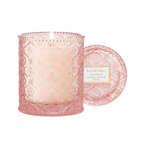 LA JOLIE MUSE Sandalwood Rose Candle, Scented Candles, Mothers Day Candles Gifts for Women, Natural Soy Candle, 6 oz 40 Hours Burn, Candles for Home Scented | Amazon (US)